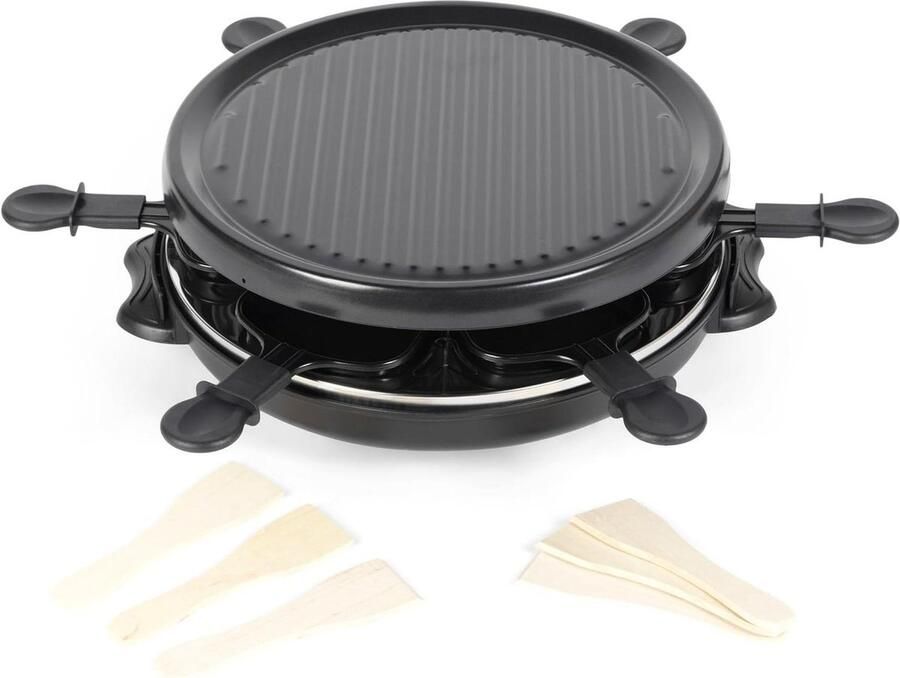 Tafel Raclette Grill Elektrische Grill Gezellig Eten Instelbare Temperatuur 6 Pannetjes Zwart
