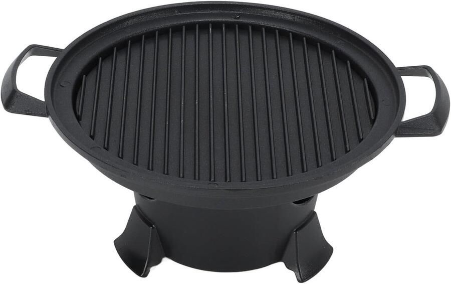 Tafel Teppanyaki Grill Elektrische Grillplaat Buiten Koken Anti-aanbaklaag 24 x 24 x 12 cm Zwart