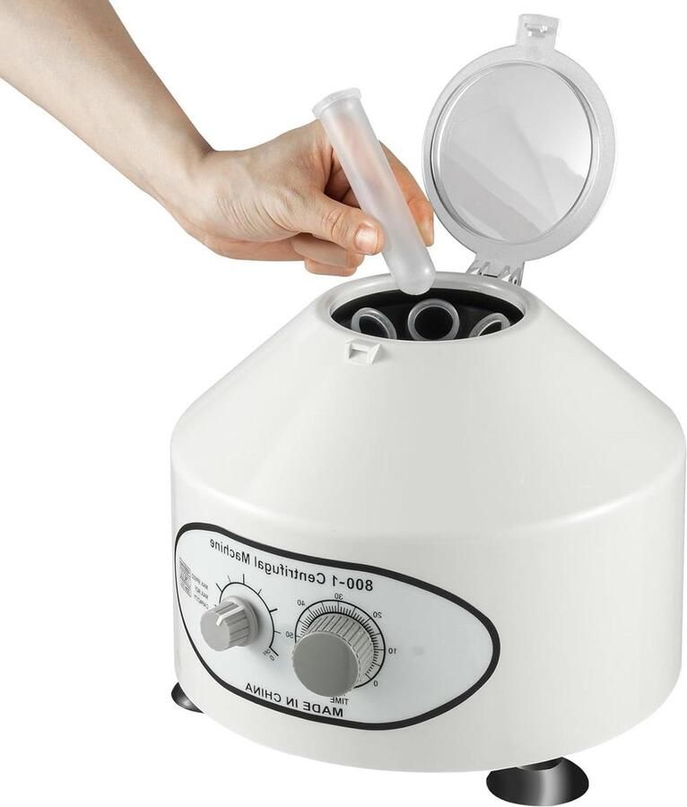Tafelcentrifuge Laboratorium centrifuge Monsters scheiden Krachtige 25W motor 20ml x 6 Wit Grijs