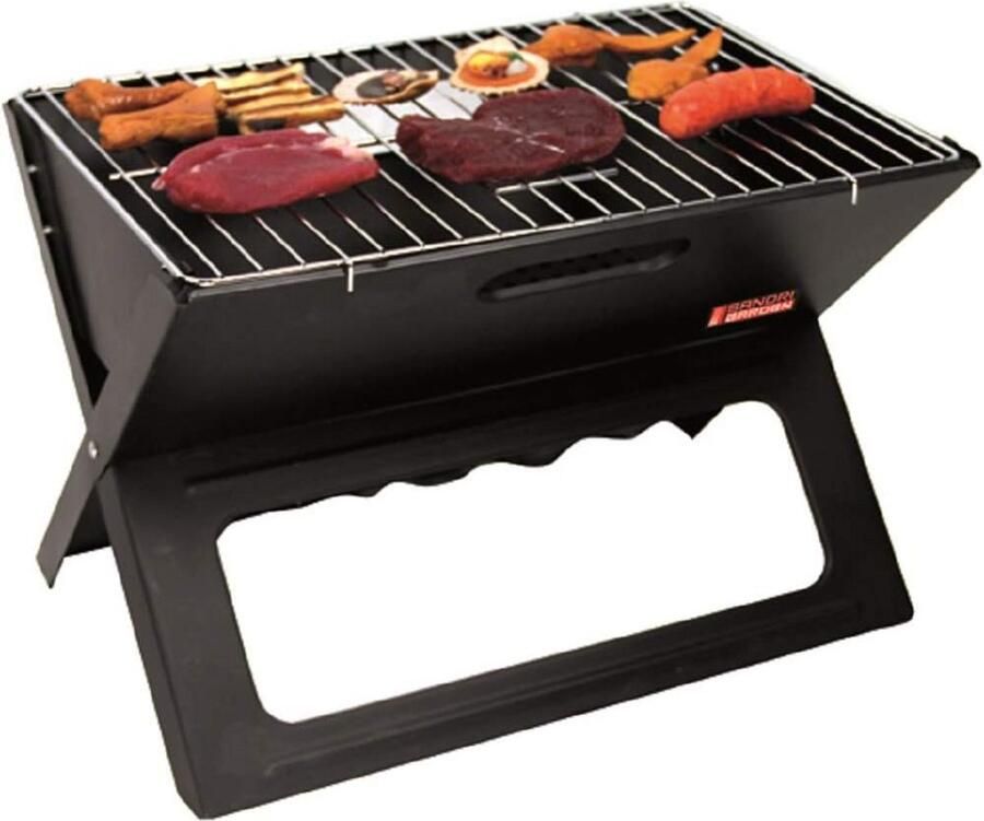 Tafelgrill Compacte Grill Buiten Koken Voedselveilig Rooster 44 x 29 cm Zwart