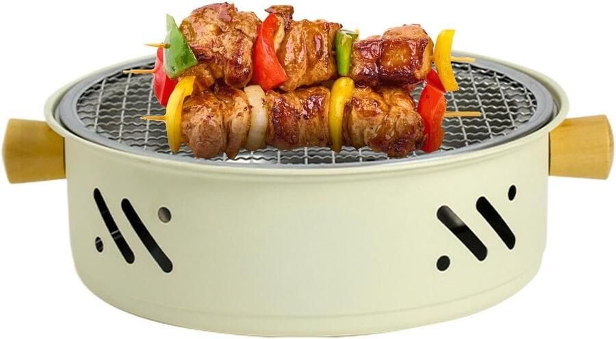 Tafelgrill Elektrische barbecue Buiten koken Draagbaar ontwerp 27.8 cm Zilver