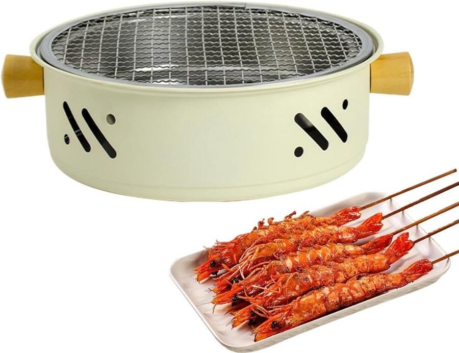 Tafelgrill Elektrische grill Buiten koken Rookvrij ontwerp 27.8 cm diameter Zilver