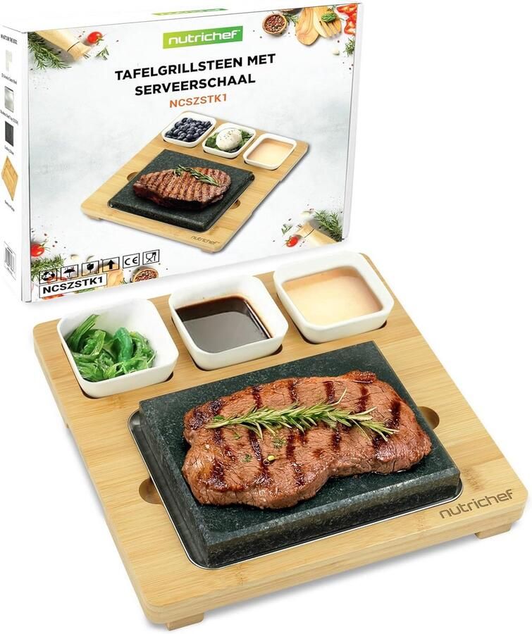 Tafelgrill Graniet Kookset Hete Steen voor Vlees Vis en Groenten Grillen