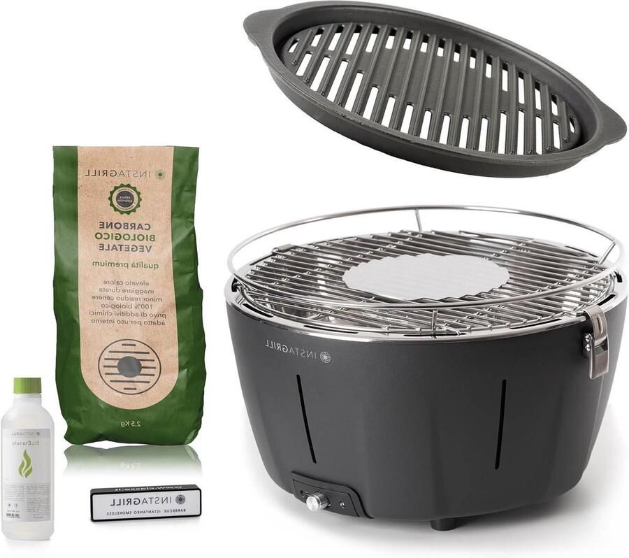 Tafelgrill Houtskool Draagbare Grill Buiten Koken Snel Grillen Rookvrij 910 Vierkante centimeter Zwart Antraciet