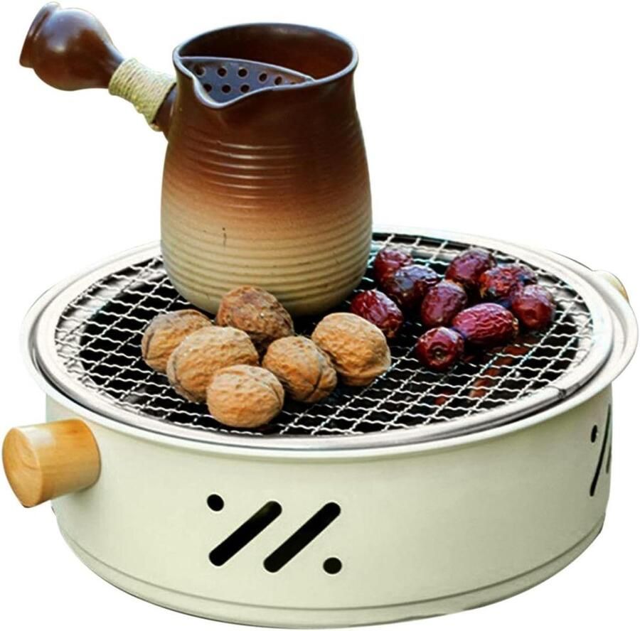 Tafelgrill Kleine grill Elektrische grill Buiten koken Draagbaar ontwerp 27.8 cm diameter Zwart