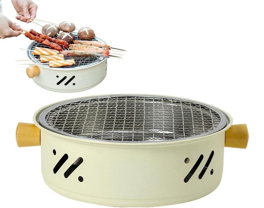 Tafelgrill Kleine grill Elektrische grill Buiten koken Rookvrij anti-aanbak 278 cm diameter Zwart
