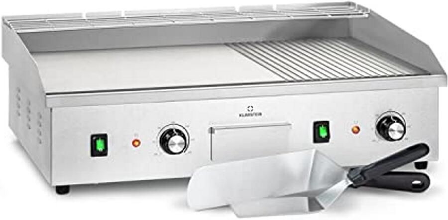 Tafelgrill met LED-display Elektrische grill voor binnen en balkon RVS met verwijderbare antiaanbakplaat en spatscherm