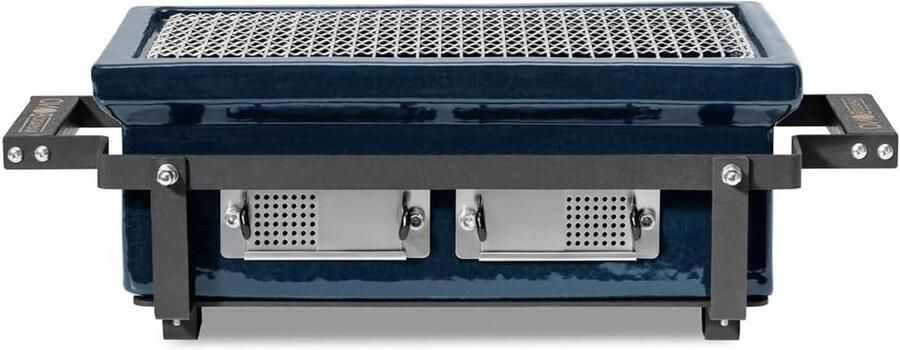 Tafelgrill Rechthoekig Keramische BBQ Sociaal Koken Japanse Grilltraditie 22 x 54 x 32 cm Marineblauw