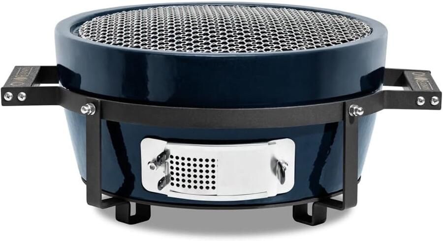 Tafelgrill Rond Keramische BBQ Sociaal Grillen Compact Design 35cm Marineblauw
