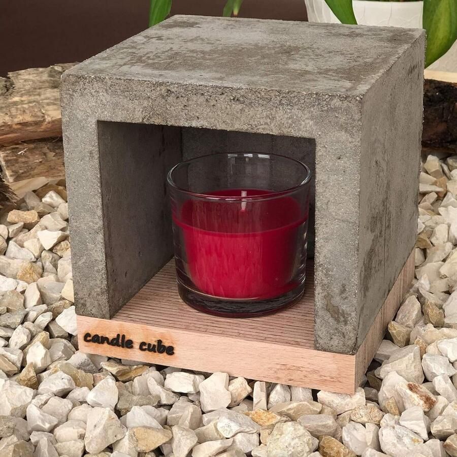 Tafelhaard Concrete Theelichthouder Oven Gezelligheid Creëren Handgemaakt Uniek Stuk 14 x 14 x 14 cm