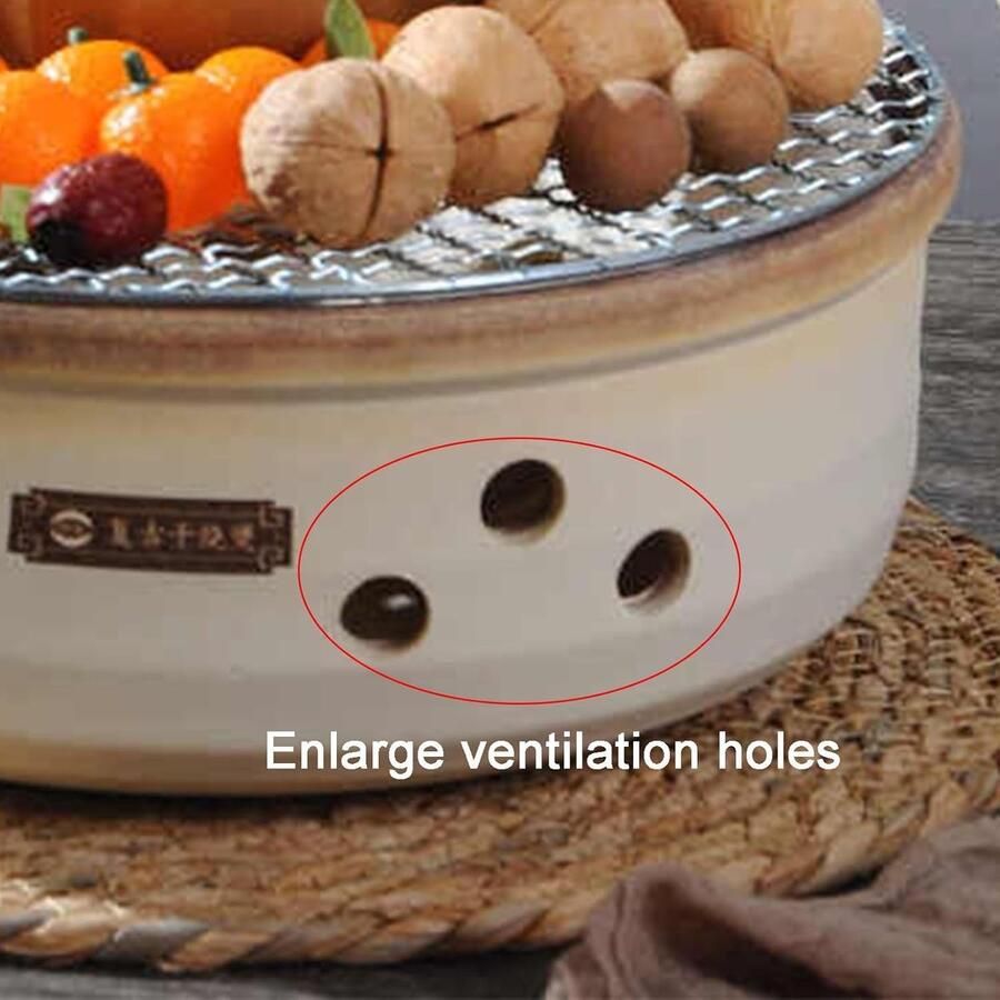 Tafelkachel Barbecue Japanse Grill Buiten Koken Hittebestendig Aardewerk 27x11 cm Wit
