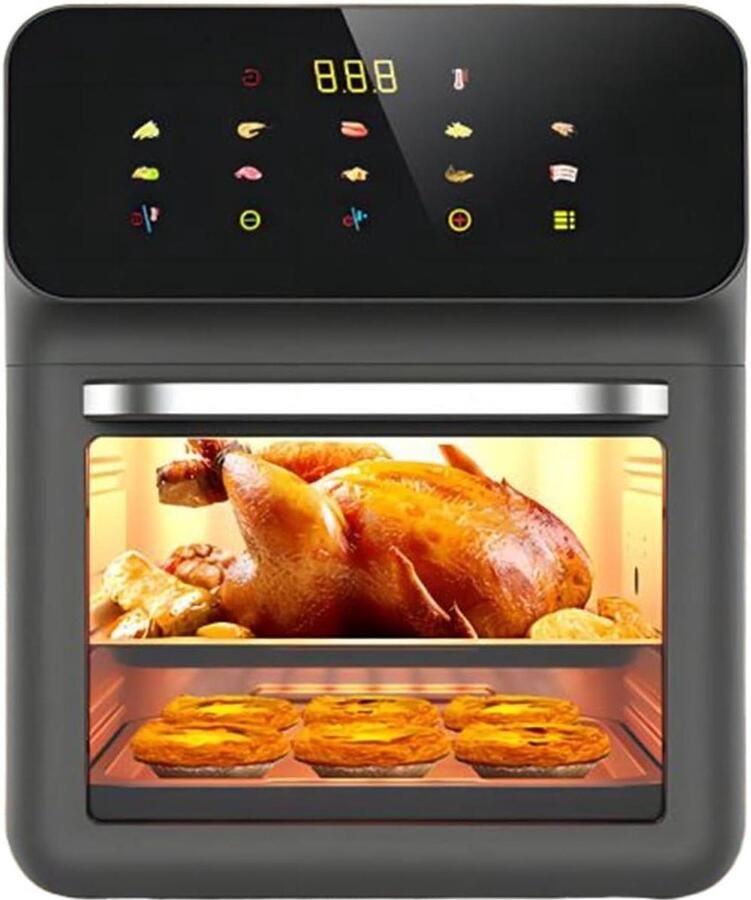 Airfryer Broodroosteroven Heteluchtoven Keukenoven Veelzijdig Koken 3D Luchtcirculatie 15 Liter Zwart
