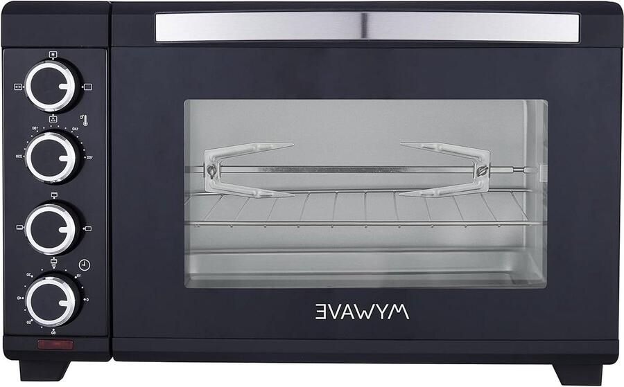 Tafeloven Convectie Mini Oven Aanrecht Gerechten Bereiden Met Rotisserie 48L Zwart