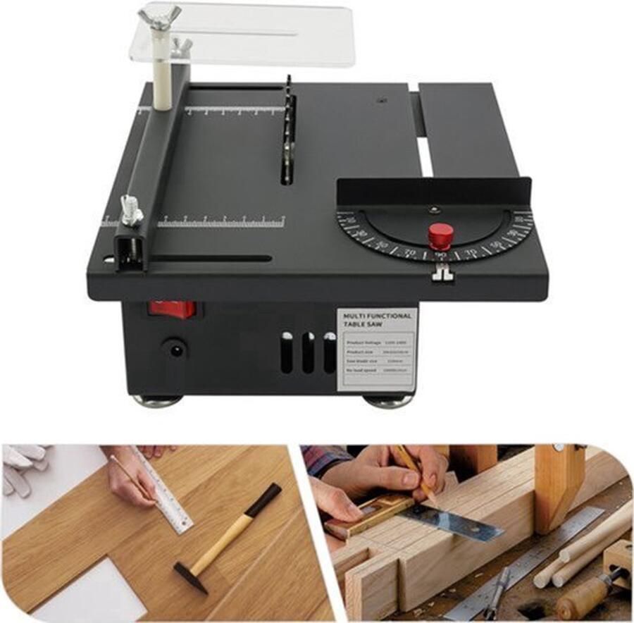Tafelzaag Mini Zwart 200 W Vermogen 33 mm Snijdiepte Elektrisch Voor Houtbewerking En Kunststof