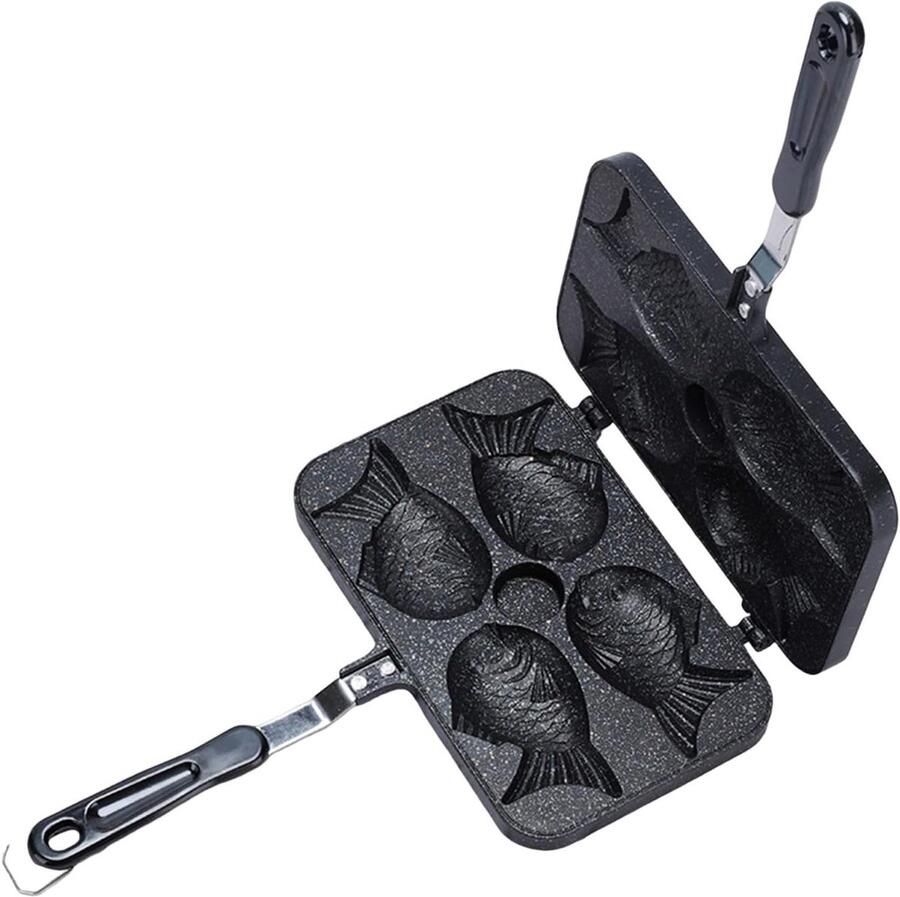 Wafelijzer Dubbelzijdig Bakplaat Visvorm Lekkere Snacks Maken Antiaanbaklaag 4.8 x 25.6 cm Meerkleurig