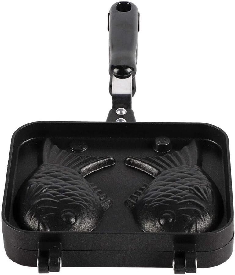 Taiyaki Pan Zwart 14 x 18 cm Roestvrij Staal Voor Thuis en Buitenshuis