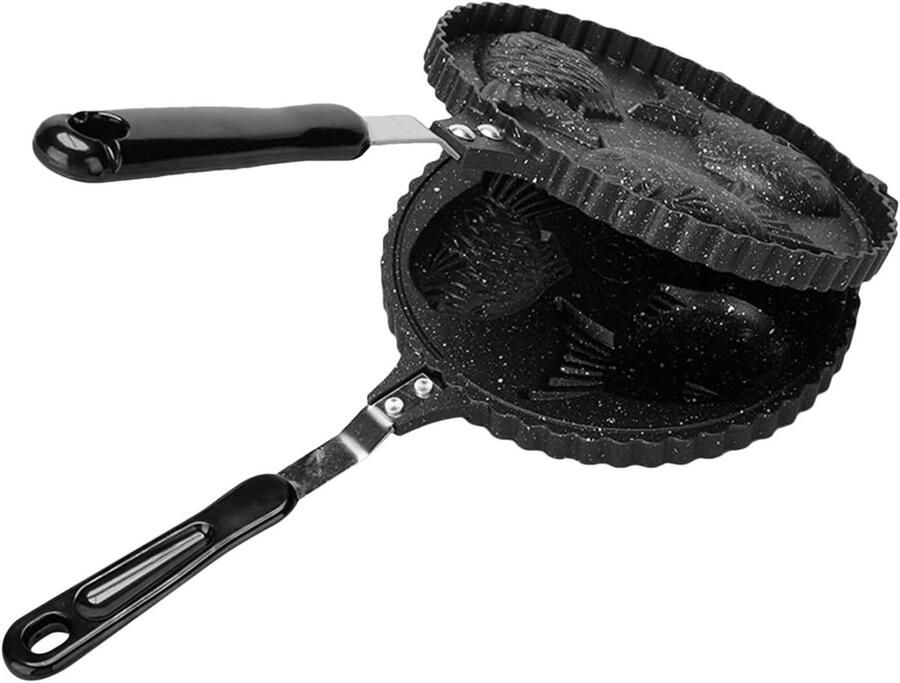 Taiyaki Wafelpan Japanse Snackmaker Authentieke Snacks Maken Visvormig Ontwerp 41 x 20 cm Zwart - Foto 2