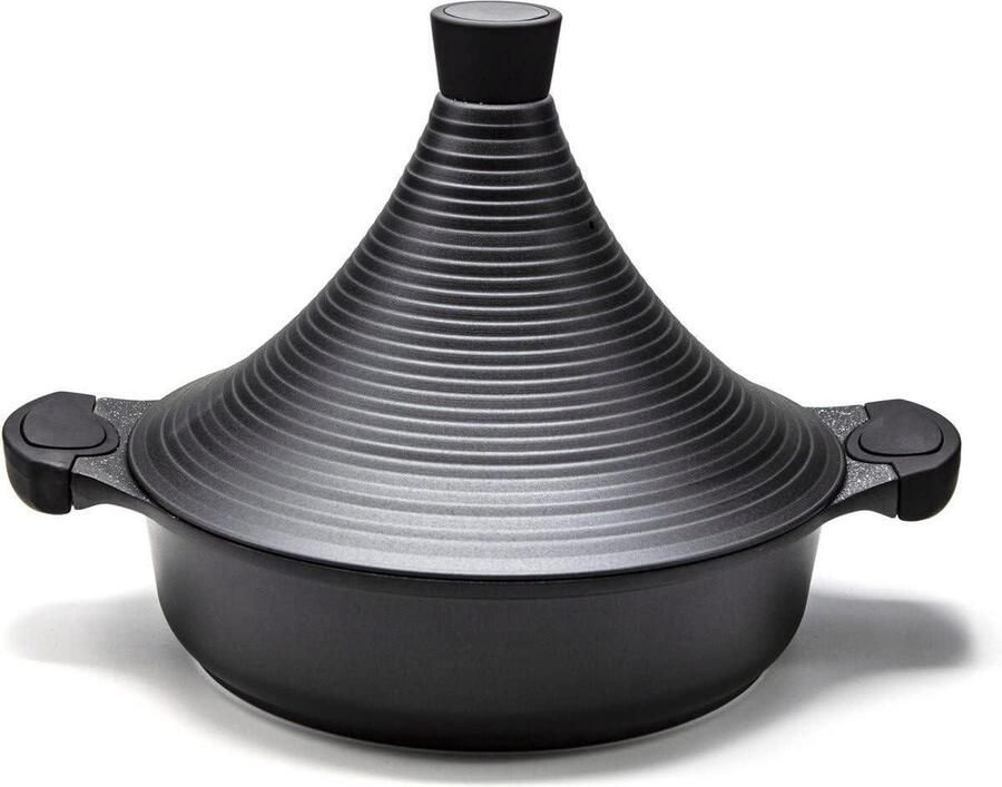 Tajine Schotel Marokkaanse Pan Gerechten Bereiden Speciaal Condensatie Deksel 28 cm Diameter Zwart