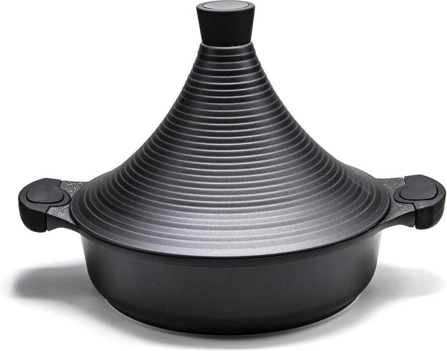 Tajine Schotel Marokkaanse Pan Gerechten Bereiden Speciale Condensatie Deksel 28 cm Diameter Zwart