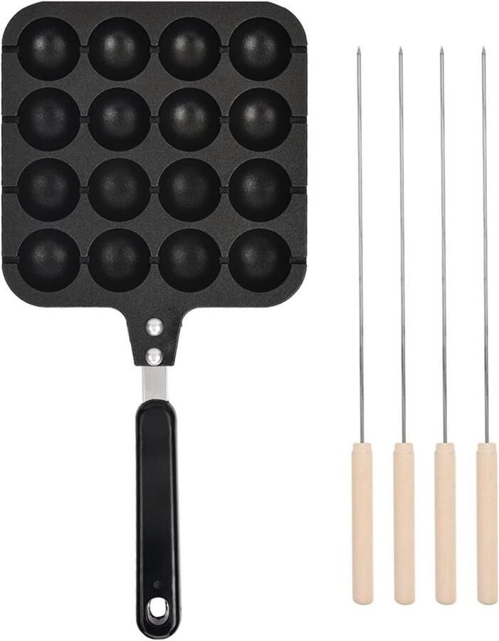 Takoyaki Grill Pan Pancake Maker Keuken Gebruik Non-stick Coating 1.65kg Gewicht Zwart