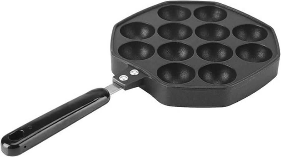 Takoyaki Grill Pan Pannenkoekvorm Bakplaat Thuis Gerechten Maken 12 Holtes 36cm Lengte Zwart - Foto 1