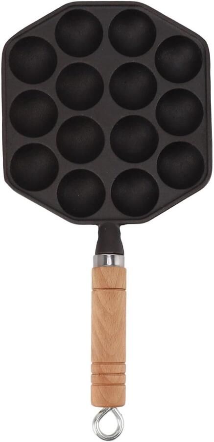 Takoyaki Grillpan Octopus Ball Pan Pannenkoek Ballen Gietijzer Anti-aanbak 20 x 17 x 4 cm Zwart