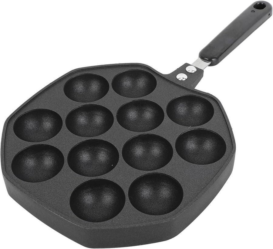 Takoyaki Koekenpan Octopus Ballen Pan Japanse Snacks Maken 12 Ronde Vormen 30 x 20 cm Zwart