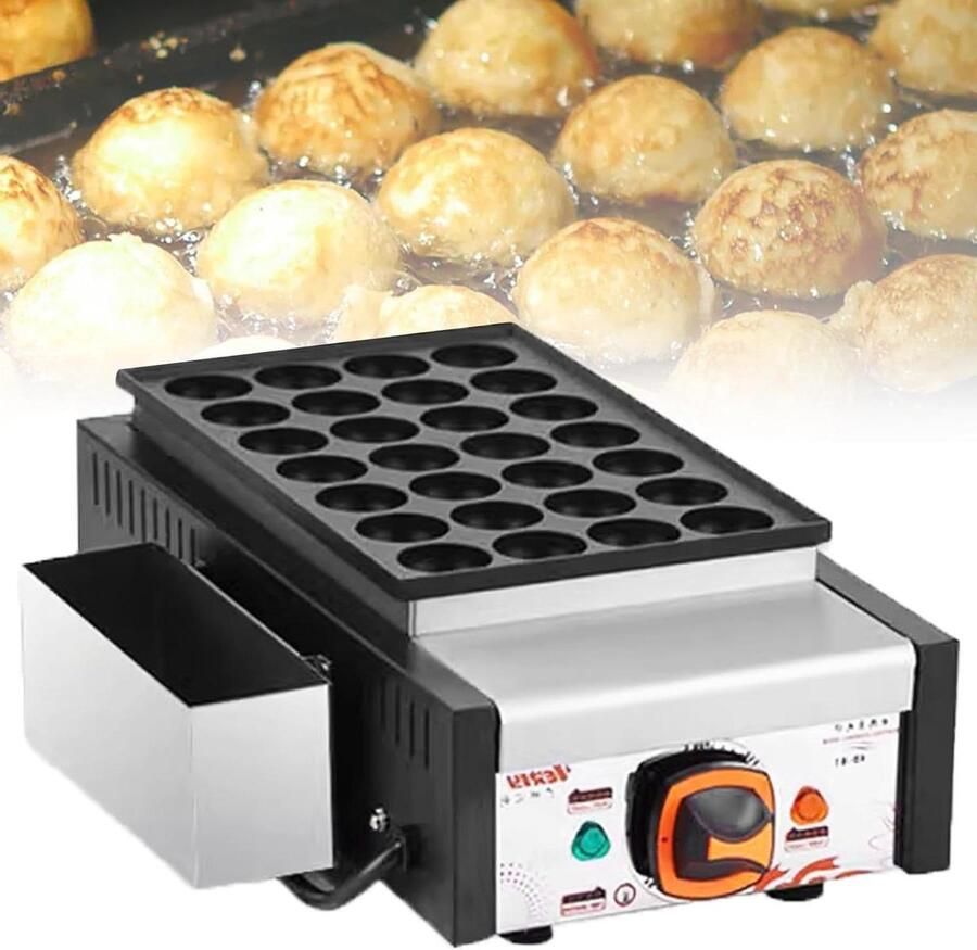 Takoyaki Maker Octopus Ball Maker Japanse Snacks Maken 28 Gaten 43 x 14 cm Zilver