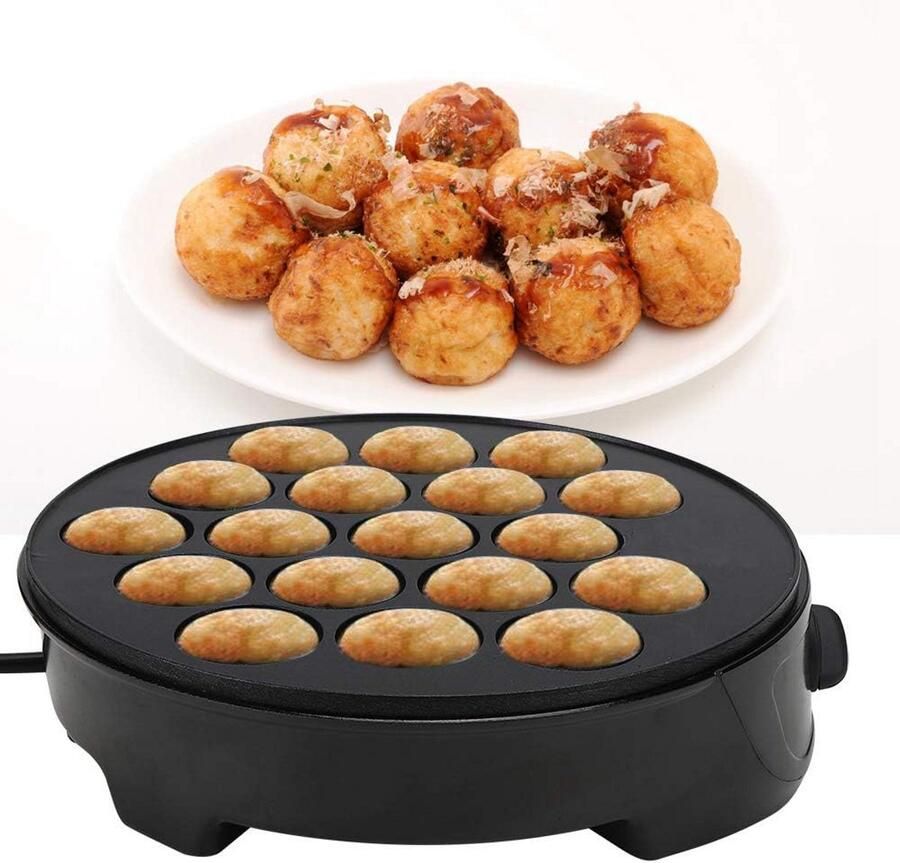 Takoyaki Maker Octopus Ball Pan Japanse Snacks Maken 18-Grid Bakplaat 700 Watt Zwart