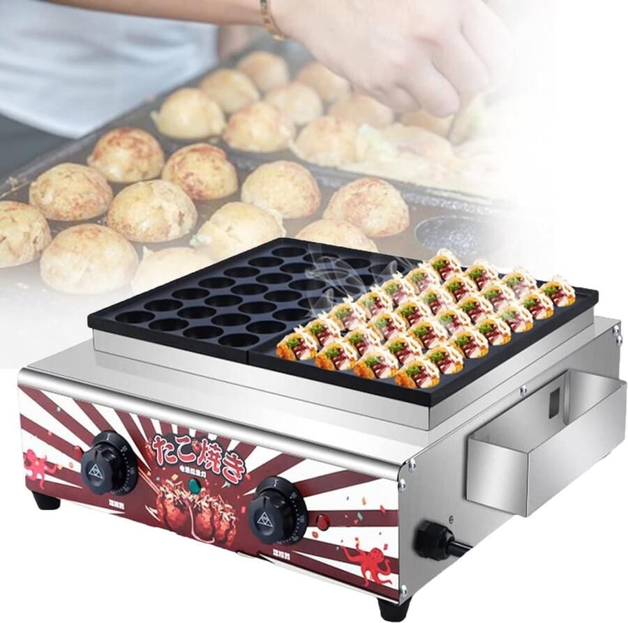 Takoyaki Maker Octopus Ball Pan Snacks Maken 56 Holes 44x44x14cm Multicolor