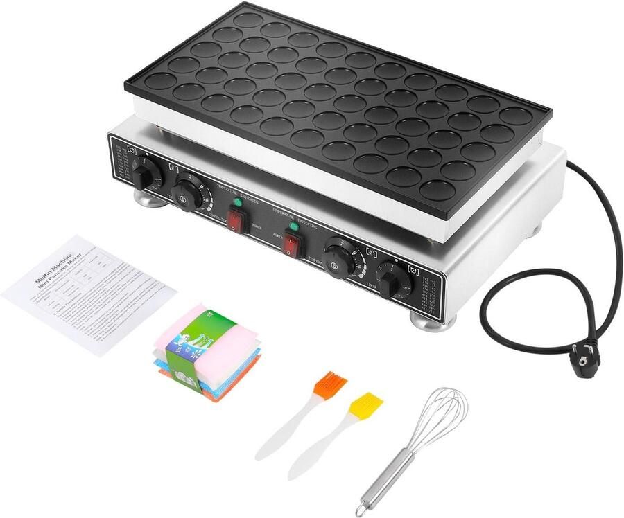 Takoyaki Maker Octopus Pan Commercieel Gebruik 50 Gaten Dubbele Zone 29 x 54 x 16.5 cm