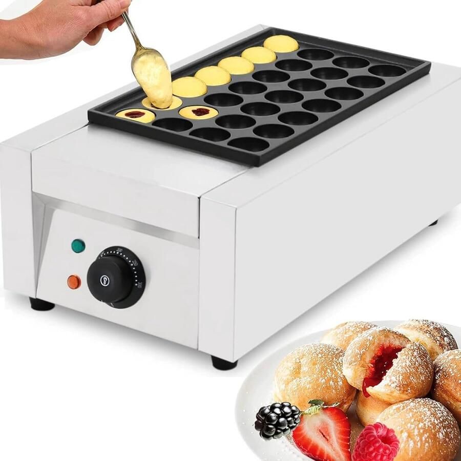 Takoyaki Maker Pannenkoekenballen Pan Snacks Maken 28 Gaten Grill 2000W Vermogen Zilver