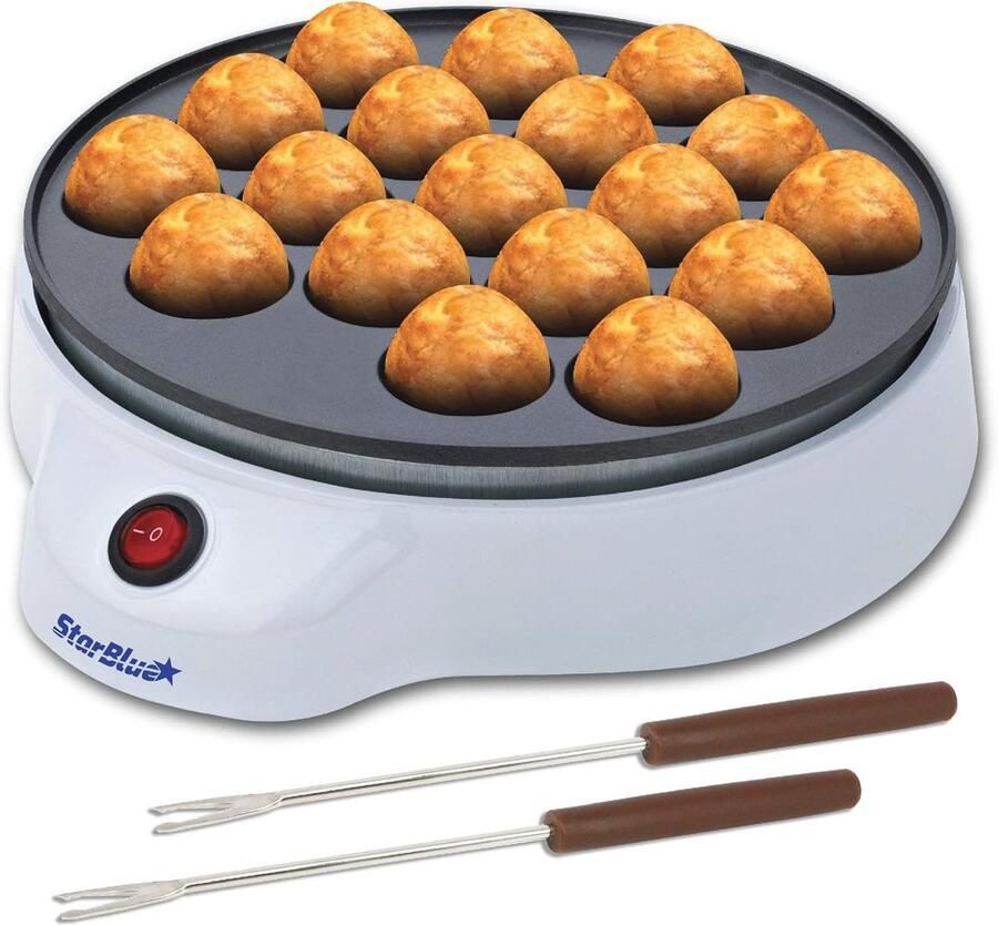 Takoyaki Maker voor Perfecte Japanse Octopusballen Elektrische Machine met Anti-aanbaklaag en 18 Mallen