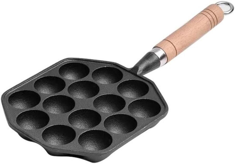 Takoyaki Pan 14 Gaten Gietijzeren Grillpan Antislip Ontwerp Duurzaam Materiaal Makkelijk Schoon te Maken Geschikt voor Pannenkoekenballen