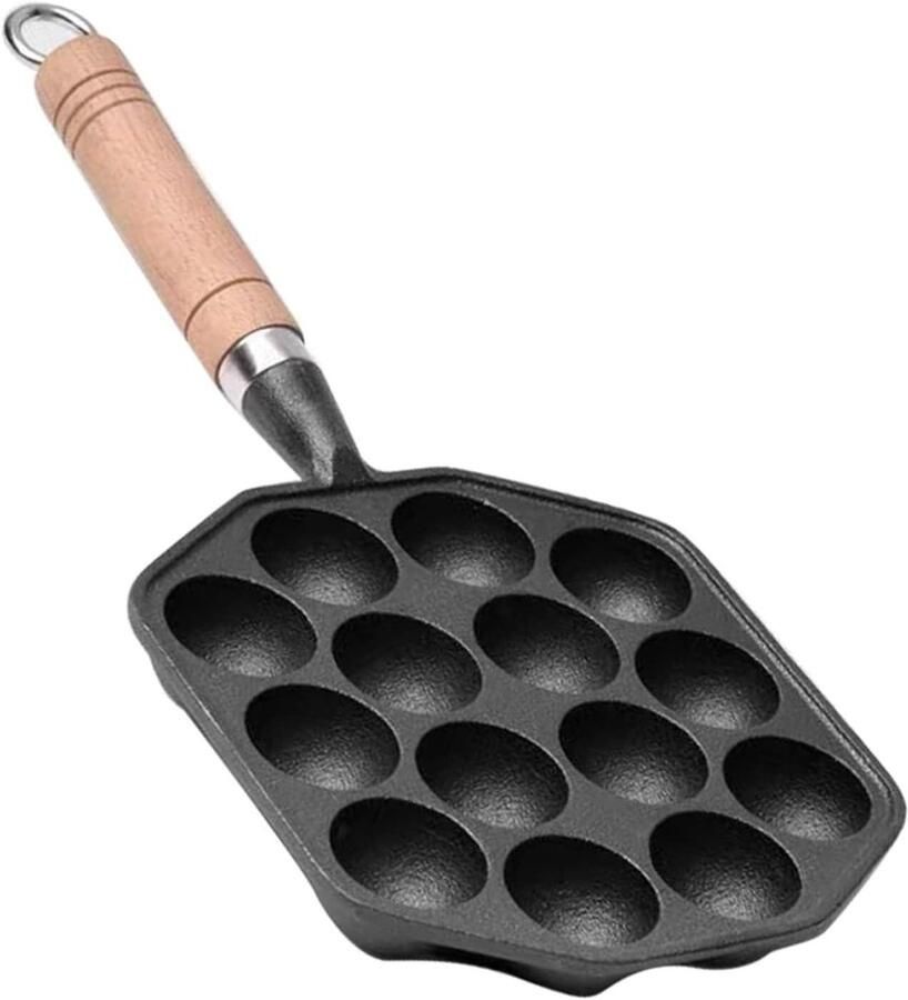 Takoyaki Pan Octopus Ball Maker Pannenkoekballen Bakken Fysiek Antiaanbak 14 Gaten Zwart