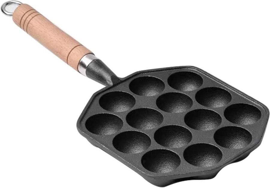 Gietijzeren Pan Snack Maker Kleine Snacks Maken Natuurlijk Anti-aanbak 14 Holtes Zwart