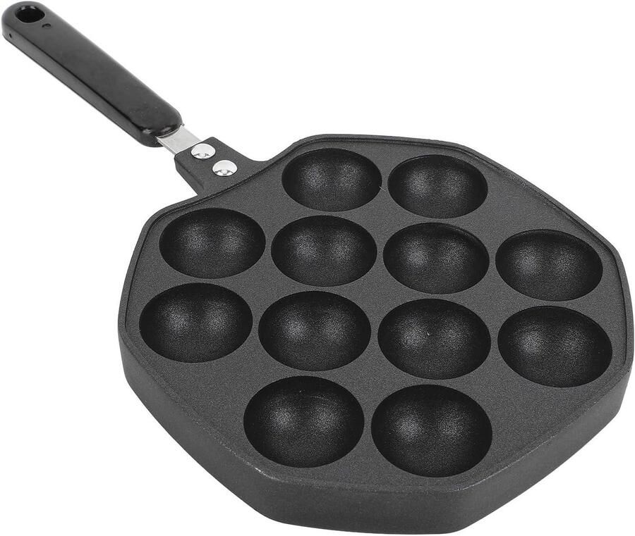 Takoyaki Pan Octopus Ball Pan Snacks Maken Non-stick Coating 34.5x18cm Black