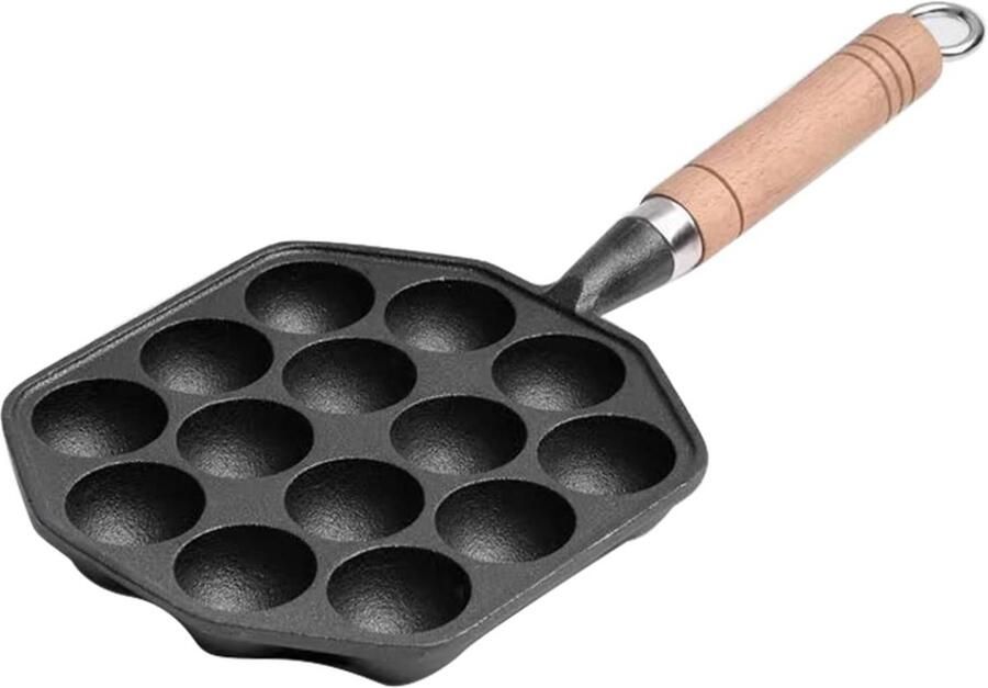 Takoyaki Pan Octopus Pan Thuis Bakken Afneembaar Handvat 14 Holtes Zwart