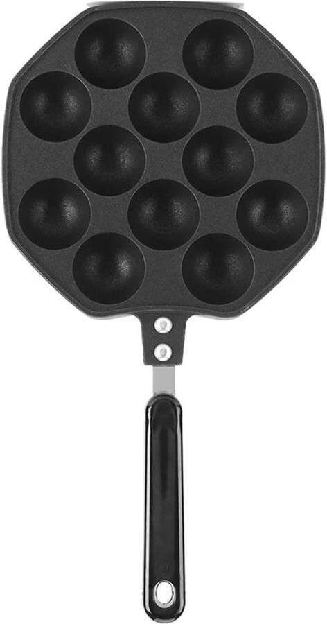 Takoyaki Pan Octopusbal Bakvorm Thuis Desserts Maken 12 Ronde Holtes 36 cm Lengte Zwart