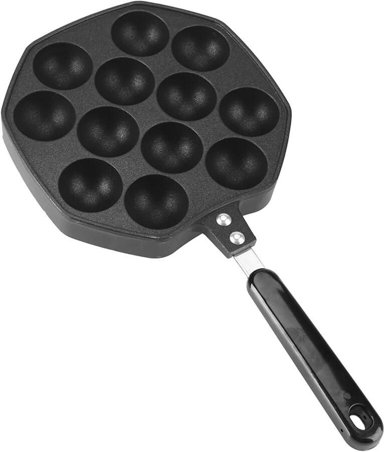 Takoyaki Pan Poffertjes Pan Japanse Snacks Maken 12 Gaten Anti-aanbak 35 x 19 x 3 cm