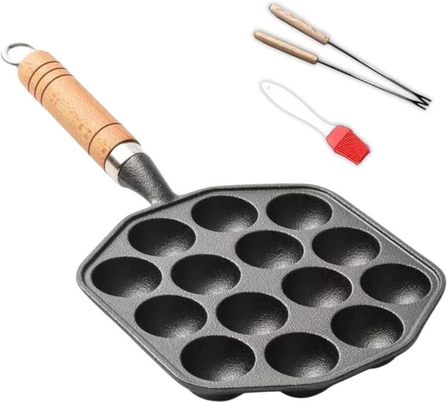 Takoyaki Pan Poffertjes Pan Snack Maker Japanse Snacks Maken 14 Gaten N.v.t. Zwart