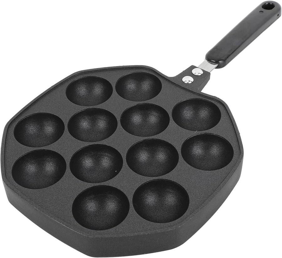 Takoyaki Koekenpan Octopus Ballen Pan Japanse Snacks Maken 12 Ronde Vormen 30 x 20 cm Zwart