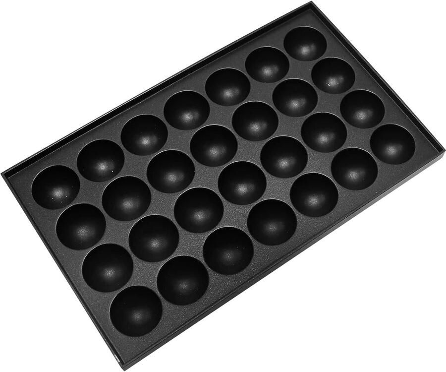 Takoyaki Pan Snack Maker Lekkere Snacks Maken 28 Gaten 32.5 cm Zwart