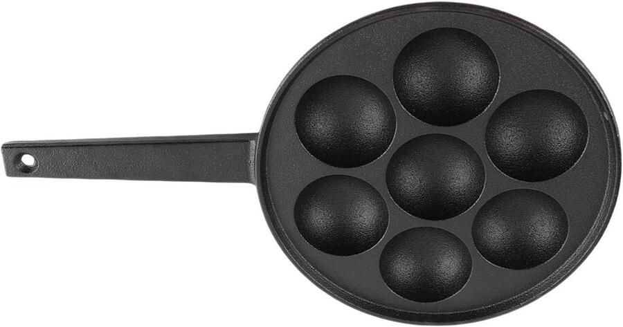 Takoyaki Pan Snack Pan Huisgemaakte Snacks Gietijzeren Kwaliteit 7-gaats Zwart