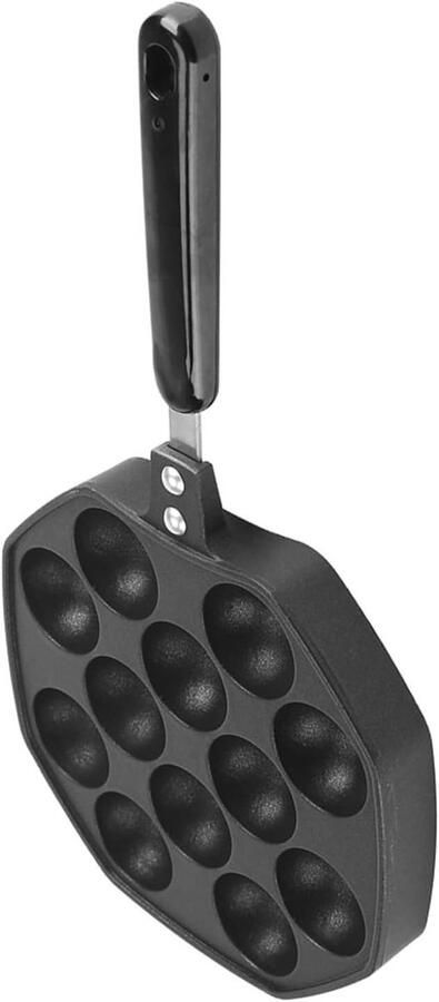 Takoyaki Pan Snack Pan Thuis Snacks Maken 12 Holtes 36 cm Lengte Zwart