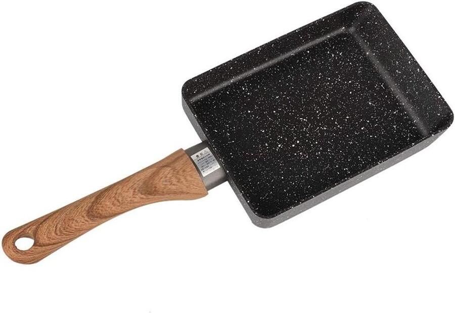 Tamagoyaki Koekenpan Japanse Omelet Pan Ontbijt Maken Antiaanbaklaag 14x5 cm Zwart