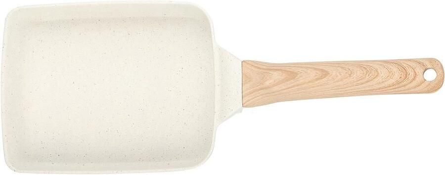 Tamagoyaki Koekenpan Omelet Pan Platte Pan Ontbijt Maken Olievrij Koken 4 Gaten Beige