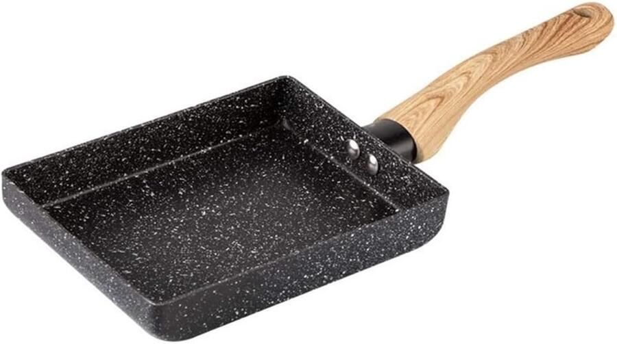 Tamagoyaki Koekenpan Omeletpan Bakpan Ontbijt Maken Behoudt Originele Smaak 13x18 cm Zwart