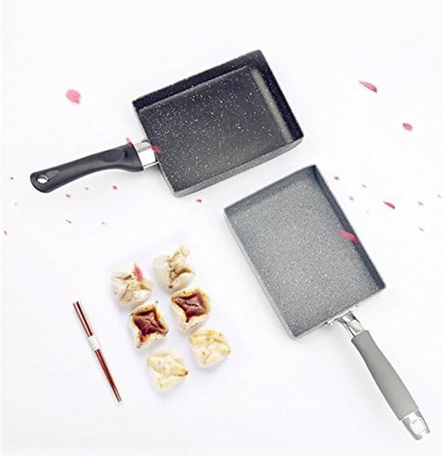 Tamagoyaki Omelet Pan Japanse Koekenpan Eierpan Ontbijt Maken Antiaanbaklaag 13x18cm Zwart