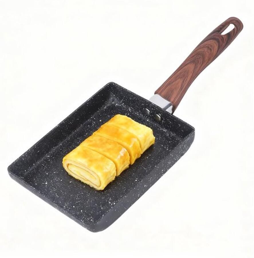 Tamagoyaki Pan Japanse Omelet Pan Multifunctioneel Zwart Anti-aanbaklaag Ideaal voor Koken Geschikt voor Gas en Elektris